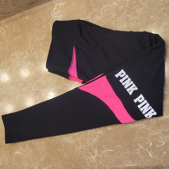 Victoria's Secret Pink black & hot pink leggings, XS - Picture 15 of 16